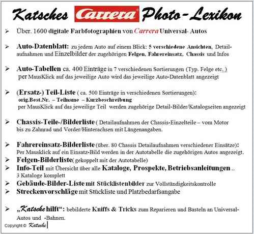 Katsches Carrera  Photo-Lexikon 132 Uni Transpo